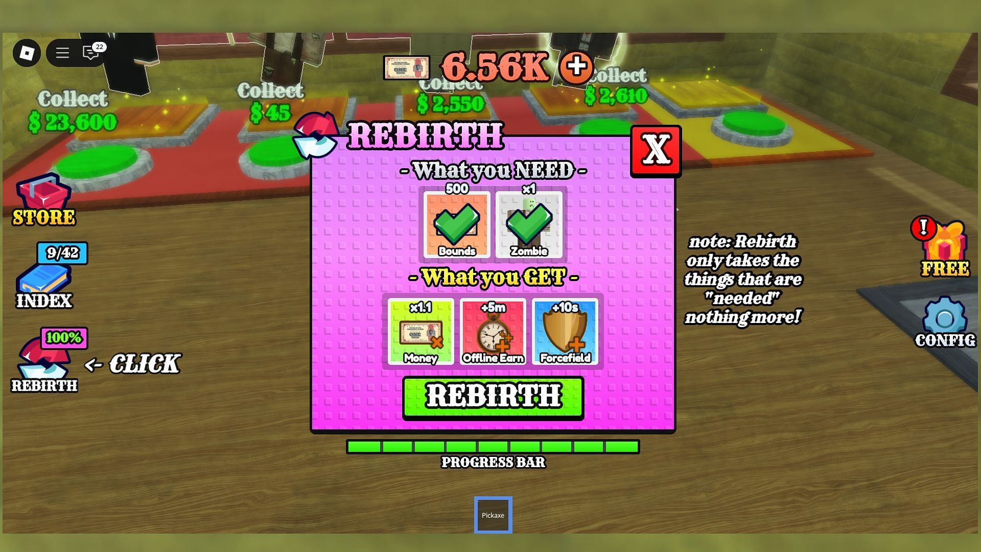 The Rebirth tab (Image via Roblox)